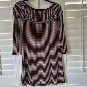 🆕 love, Fire Burgundy Stripe Off the Shoulder Mini Dress, Size S
